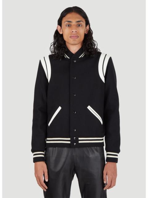 SAINT LAURENT Saint Laurent Men Teddy Varsity Bomber Jacket