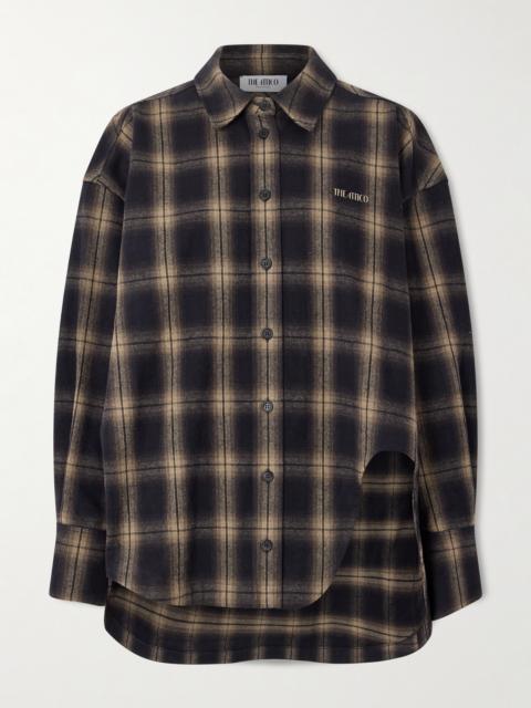 THE ATTICO Oversized Checked Cotton-flannel Shirt