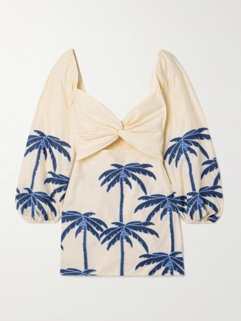 Johanna Ortiz The Power Of The Sea Cutout Embroidered Cotton-blend Voile Mini Dress