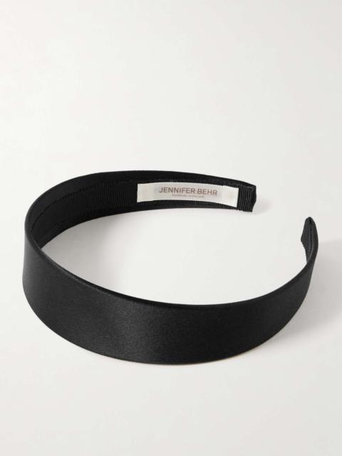 Lydia silk-satin headband Black