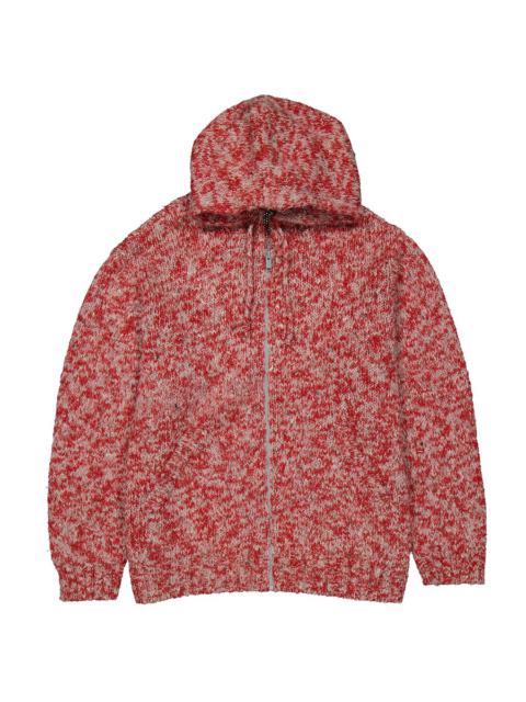 Undercover Men's Red Melange-Effect Knitted Hoodie