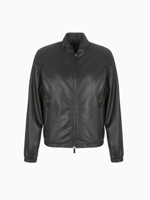 GIORGIO ARMANI Nappa leather blouson with zip