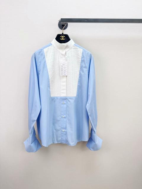 sacai Sacai Striped cotton-blend shirt