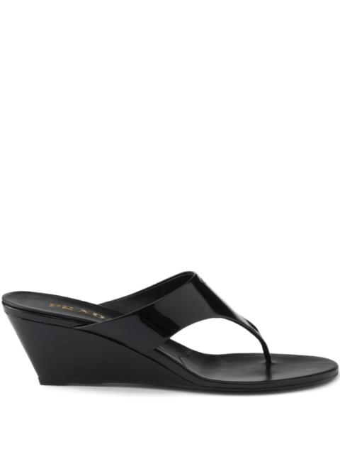 Prada Prada Patent-leather Wedge Sandals