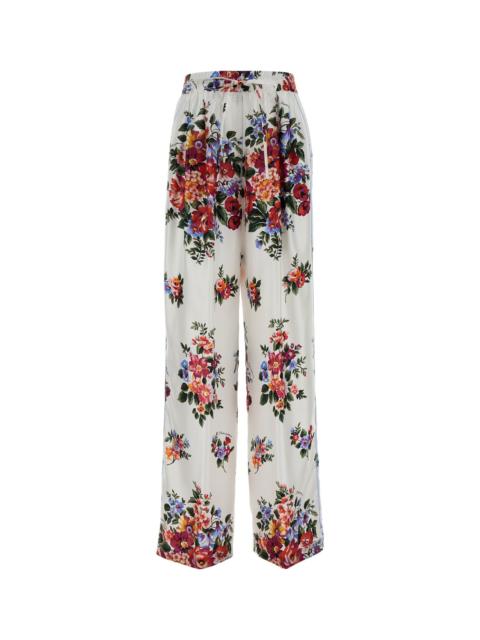 Dolce & Gabbana Printed twill wide-leg pant