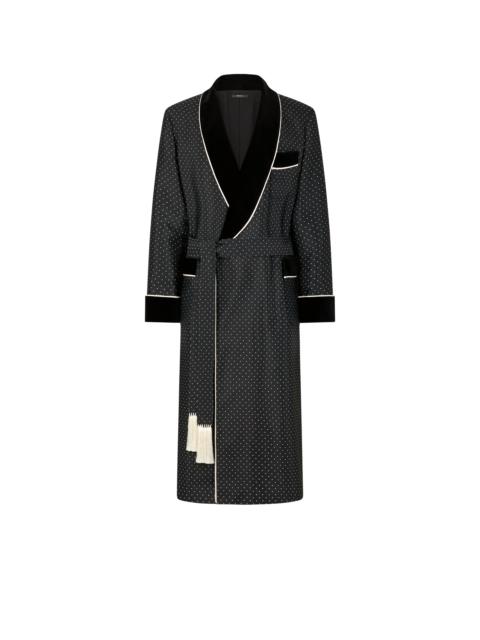 TOM FORD POLKA DOT SILK SHAWL COLLAR ROBE