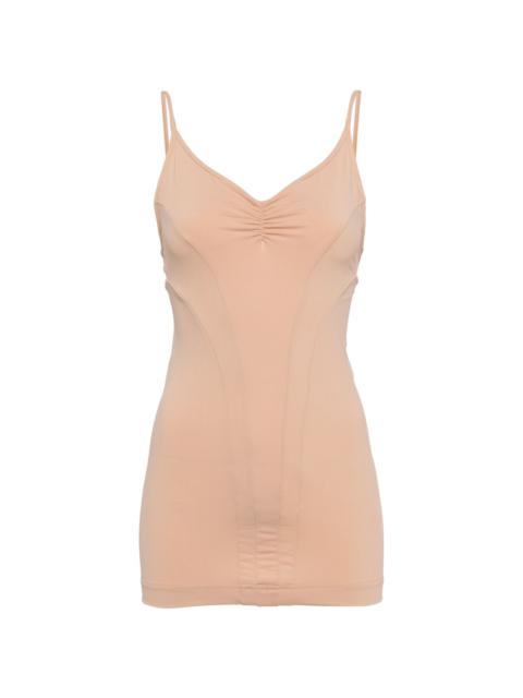 V-neck gathered top