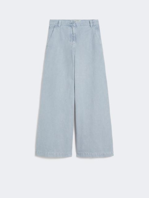 WEEKEND Max Mara Cotton canvas wide-leg trousers - LIGHT BLUE