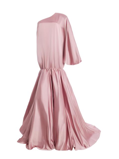 THE NEW ARRIVALS ILKYAZ OZEL Exclusive Ecliptia Single-Shoulder Satin Maxi Dress pink