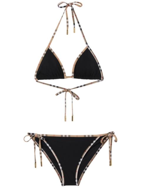 Burberry Burberry Women Check Triangle Bikini Set