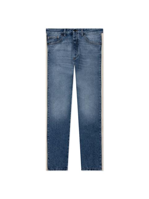 Palm Angels PALM ANGELS INDIGO TRACK DENIM PANTS - LIGHT BLUE