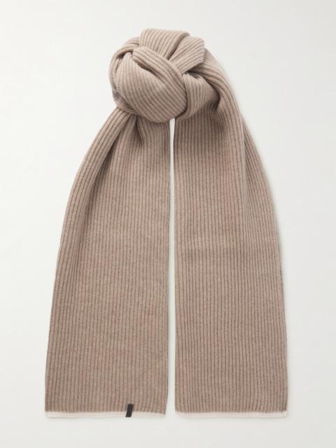 Brunello Cucinelli Bead-embellished Ribbed Cashmere Scarf
