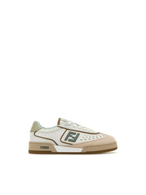 FENDI FENDI Match FF White Green Leather Sneakers New & Authentic