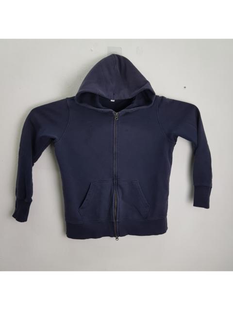 Other Designers Uniqlo - Uniqlo Blue Plain Sweatshirt Jacket With Hoodies And Pocket