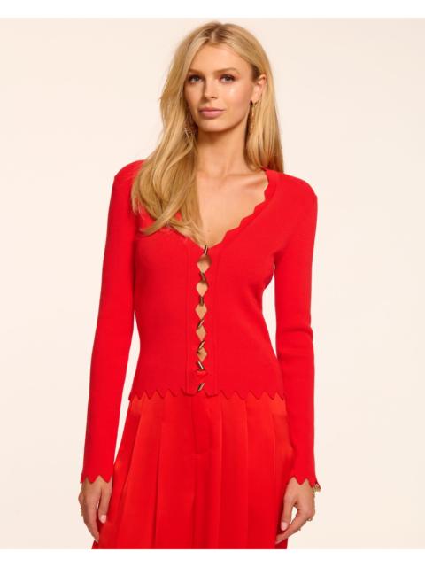 RAMY BROOK Emma Ribbed Knit V-Neck Top