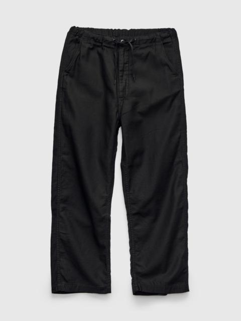 orSlow Wide Fit Reverse Satin New Yorker Pants in Black