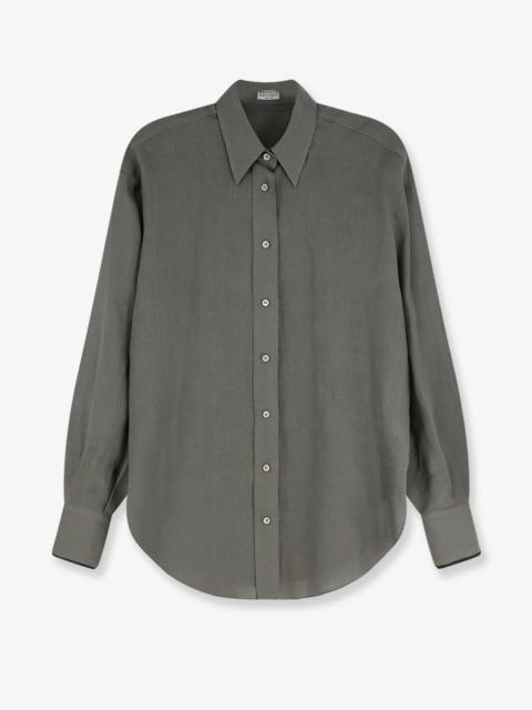 Brunello Cucinelli Brunello Cucinelli Women Linen Shirt With Monili Detail