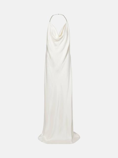 Stella McCartney Crystal-embellished satin gown