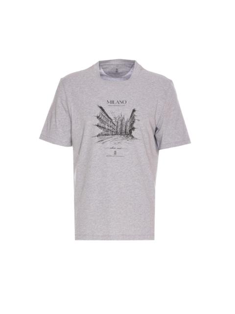 Brunello Cucinelli Men Milano Print T-Shirt