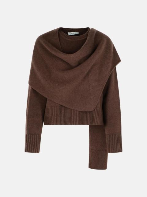 SIMKHAI 'ELSON' BROWN WOOL AND CASHMERE SWEATER