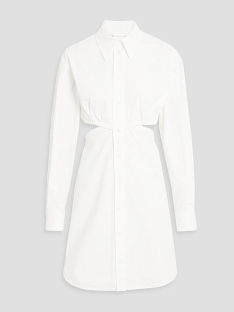 Victoria Beckham Cutout organic cotton-blend poplin mini shirt dress