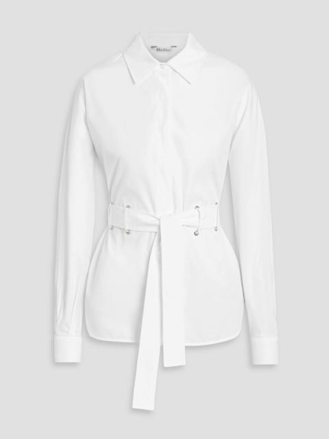 Max Mara Juglas belted cotton-poplin shirt