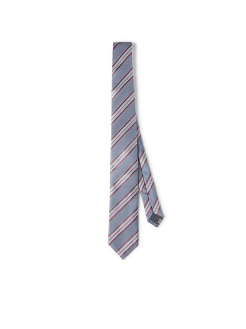 Brunello Cucinelli Brunello Cucinelli Silk textured stripe tie in Medium Grey at Nordstrom