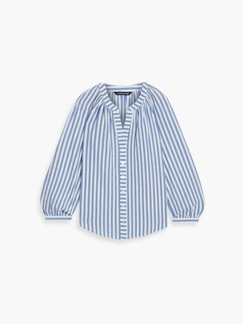 VERONICA BEARD Judith striped cotton-blend seersucker top