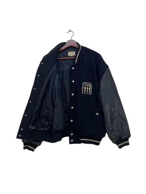 Other Designers Vintage - Men's Melrose wool varsity leather sleeve jacket
