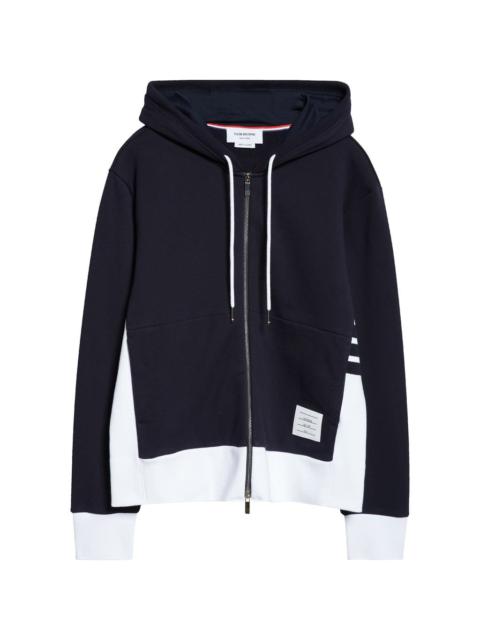 Thom Browne Engineered 4-Bar Cotton French Terry Zip-Up Hoodie in Navy at Nordstrom