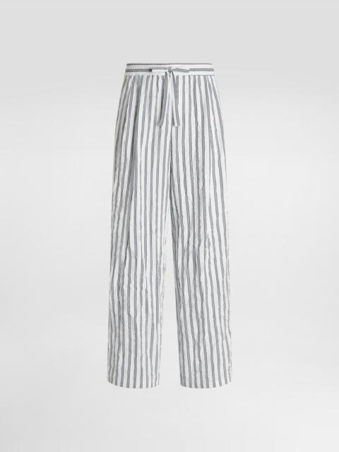 Dolce & Gabbana Crinkled striped poplin vanity trousers