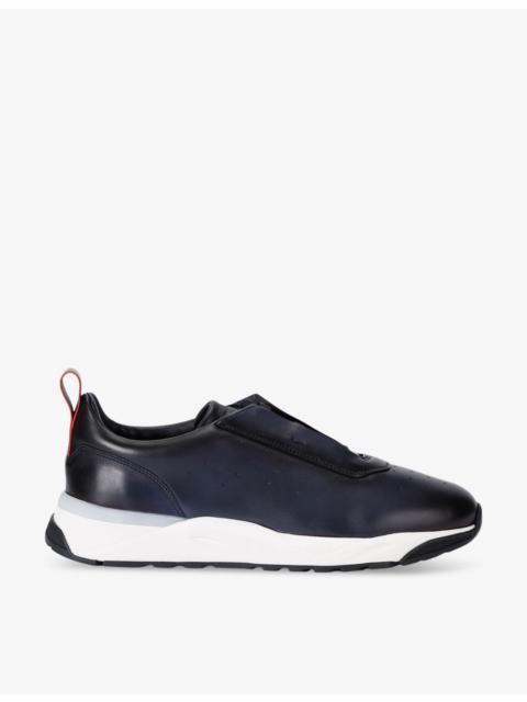 Santoni Innova perforated leather low-top trainers