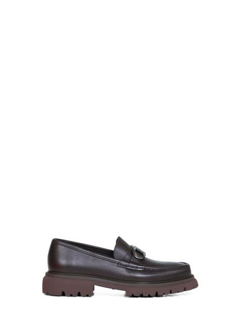 FERRAGAMO Ferragamo Men Dark Brown Cocoon Loafers With Gancini Ornament