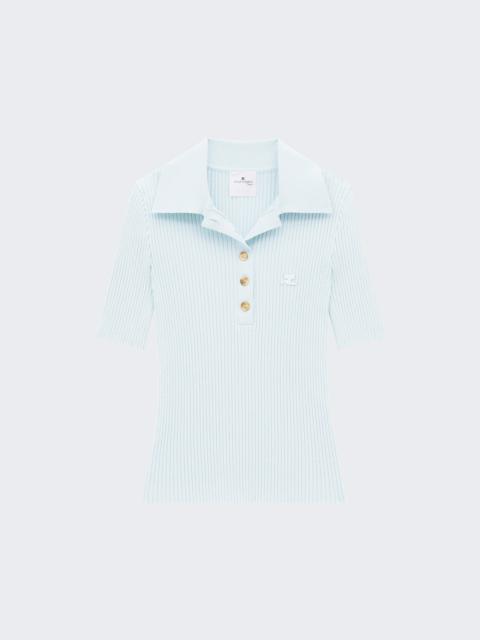 courrèges Rib Knit Polo Iceberg