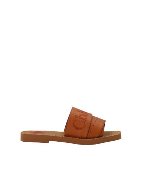 Chloé Chloã¨ Logo Woody Flat Sandals Women