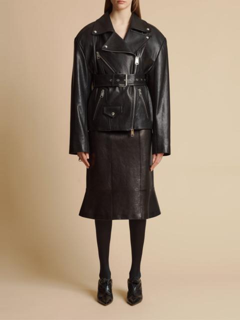 KHAITE The Fabbie Jacket in Black Leather