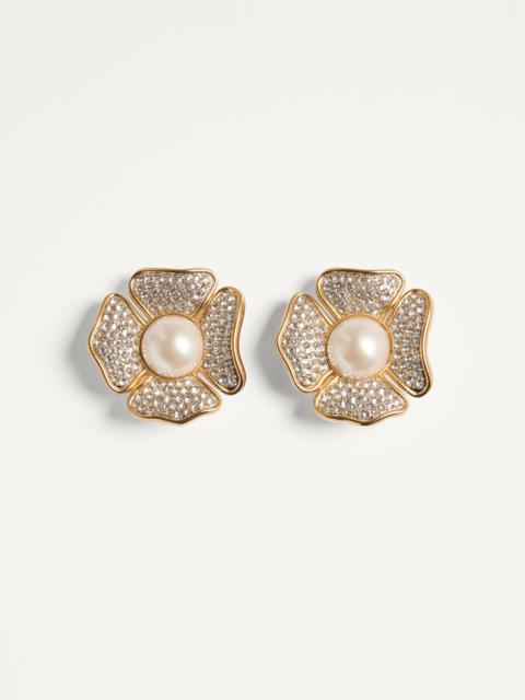 Valentino SAN FIN METAL EARRINGS WITH SWAROVSKI® CRYSTALS AND PEARLS