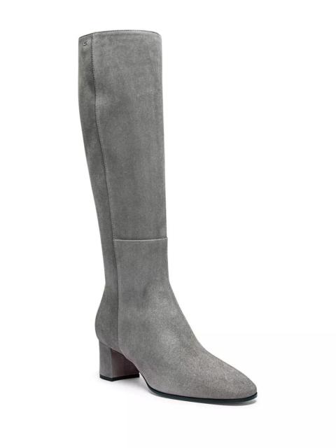 Santoni Women's Filed Suede Mid-Heel Boot