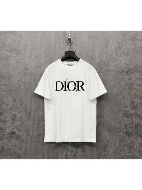 Dior Dior Heavyweight Short-Sleeve T-Shirt with Pin-Embroidered Logo