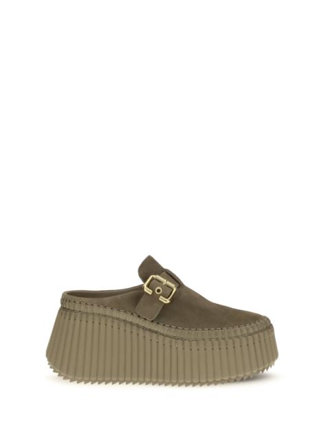 Chloé Chloé Nama Sabot Dusty Khaki Sandals