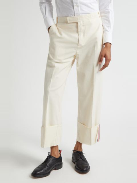 Thom Browne Thom Browne Unconstructed Straight Leg Pants in Muslin at Nordstrom