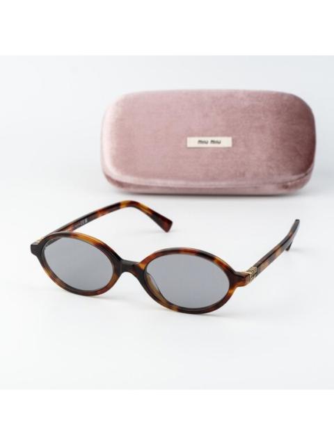 Miu Miu Miu Miu REGARD Women Sunglasses Havana Mahogany Grey MU04ZS 21C40O NEW AUTHENTIC