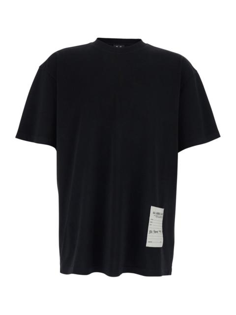 Other Designers 44 Label Group Men Black Crew Neck T-Shirt With Logo On The Front And Back In Cotton Man