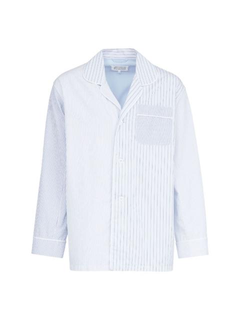 Maison Margiela STRIPED LONG-SLEEVED SHIRT - LIGHT BLUE