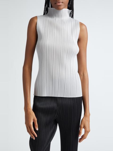 Pleats Please Issey Miyake Pleats Please Issey Miyake Pleated Funnel Neck Top in Light Gray at Nordstrom