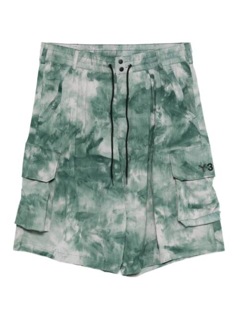 Y-3 Aop cargo-pocket pleated shorts