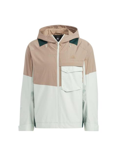 adidas adidas Th Vis Wvjkt Hooded Jacket 'Brown White' HN9044