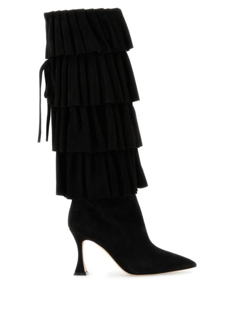 Manolo Blahnik Black suede Miralone boots