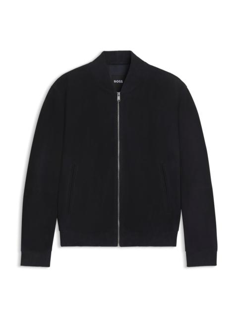 BOSS REGULAR-FIT BIKER JACKET IN METIS SUEDE