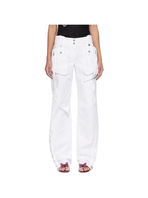 Blumarine SSENSE Exclusive White Denim Cargo Pants